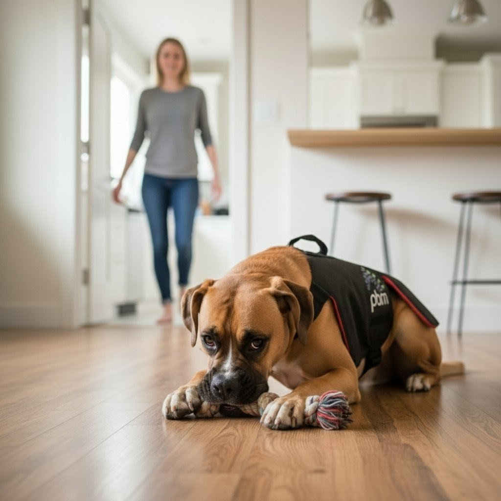 Pet wearing the Mito-Active Pet Coat