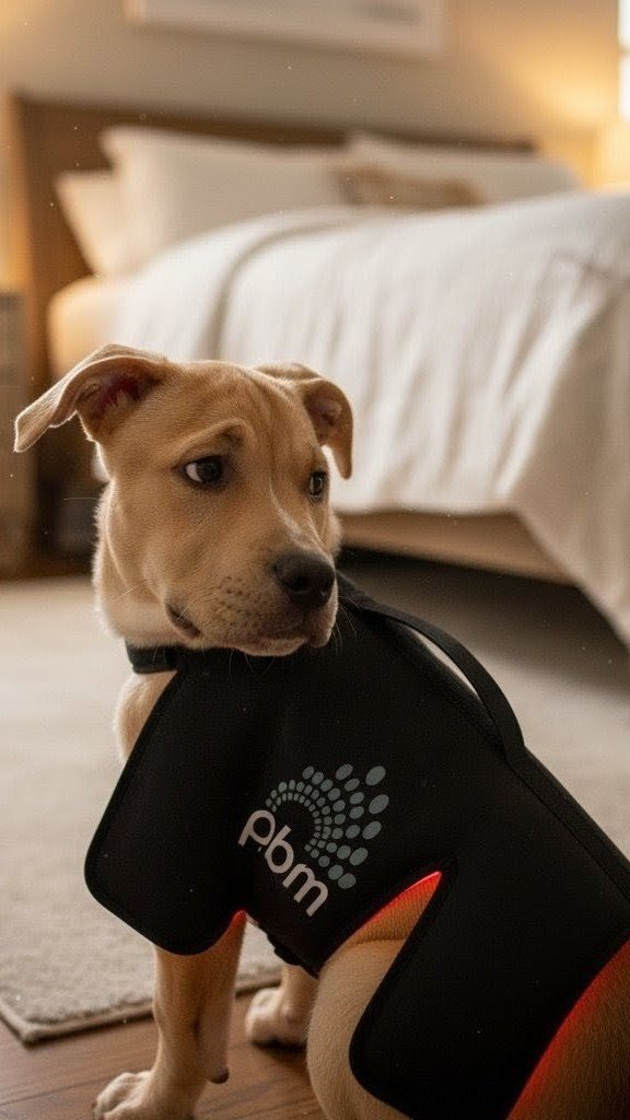 Pet resting on a PBM Mat